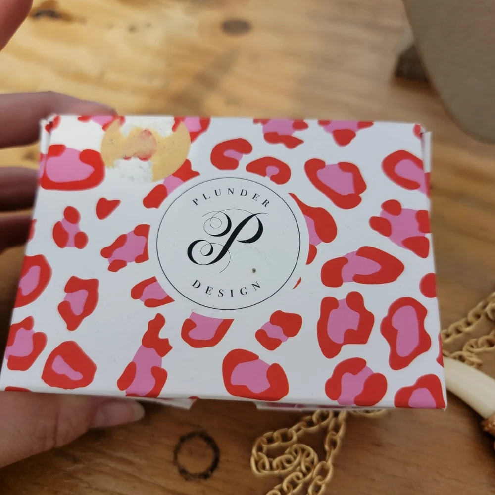 Plunder Blakely Gold Long Chain‎ Horn Necklace Comes With Box